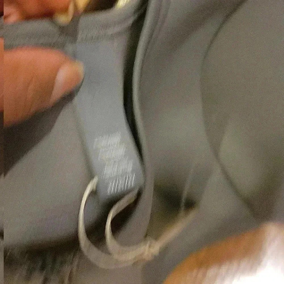 Skims Swim Top Front Zipper Racerback Rubberized Scuba Gray Chalk 2X - Picture 7 of 12